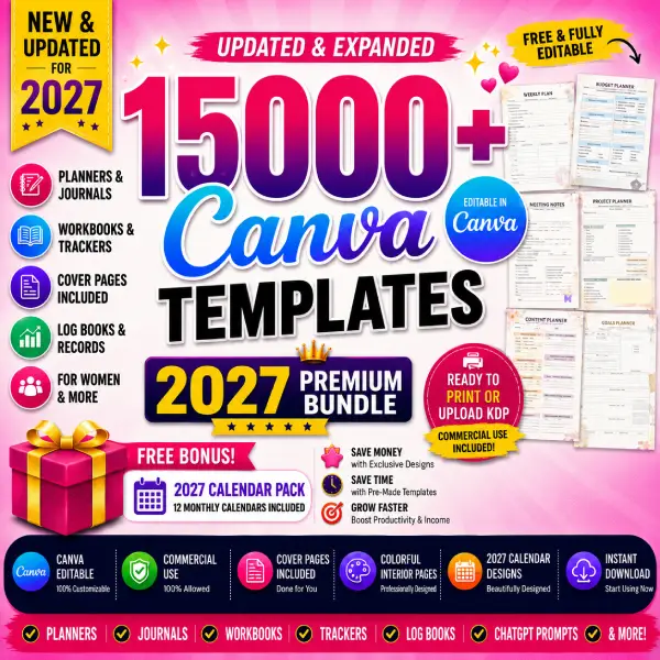 15000+ Canva Templates | 2027 KDP Bundle
